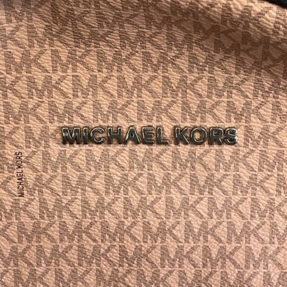 MICHAEL KORS Blush Pink Logo Monogram Backpack main image 14